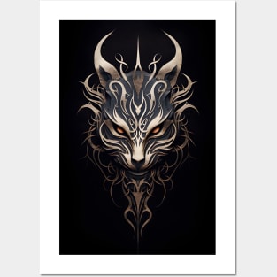 Tribal Dragon Tattoo Posters and Art